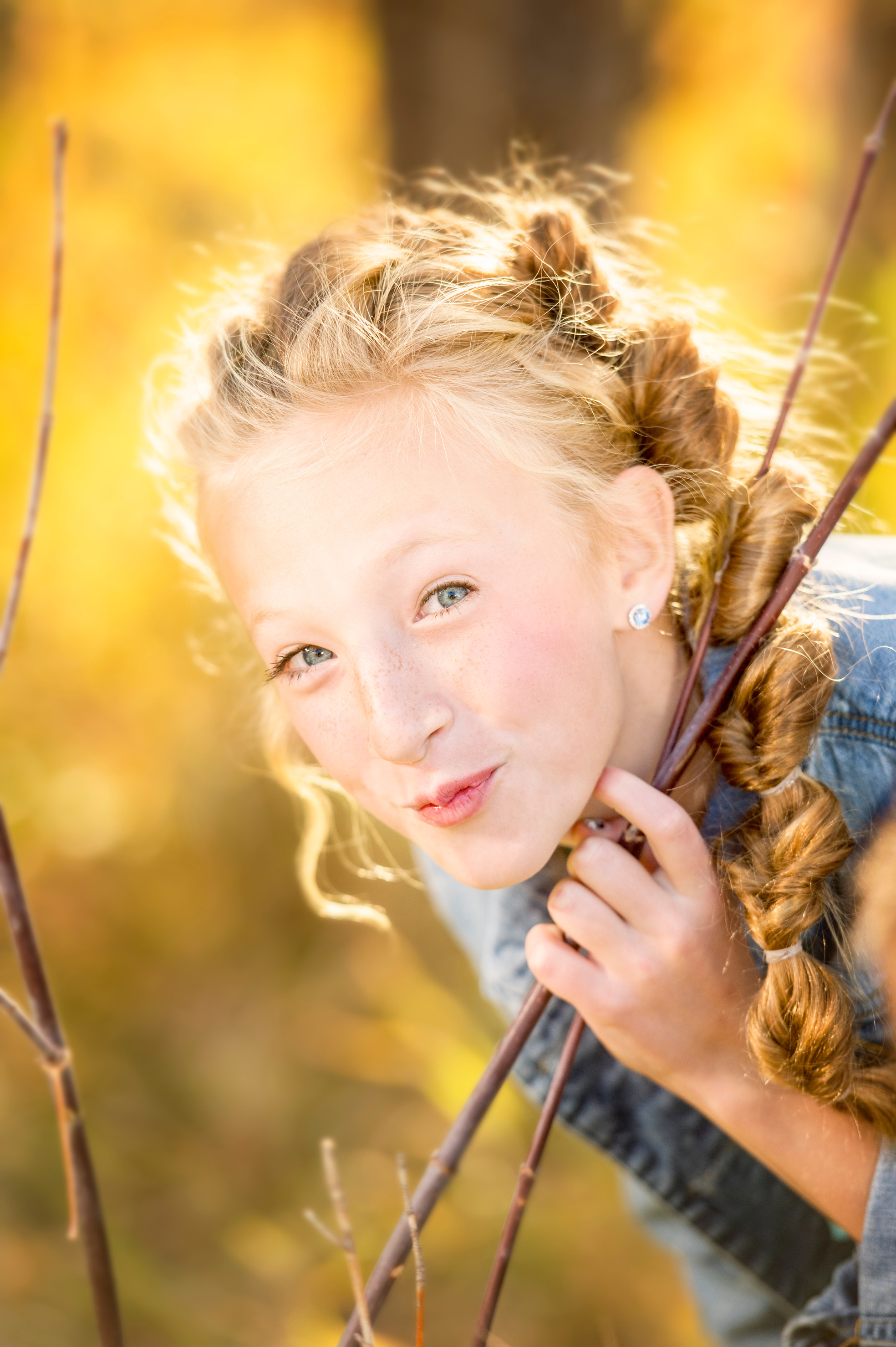 Spirited 10 Year Old Girl In Nature Surroundings