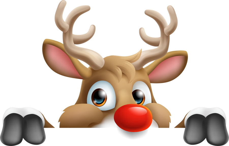 Cartoon Santa Claus Father Christmas Reindeer Sign