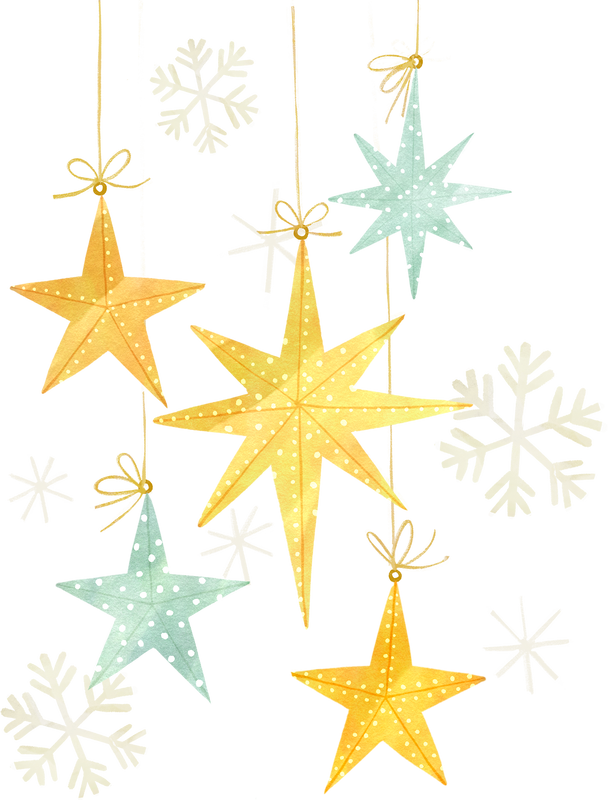 Detailed Textured Handdrawn Christmas Stars